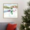 Snowman Christmas II by Tara Reed 22-in. W x 22-in. H. Canvas Wall Art Print Framed in Natural